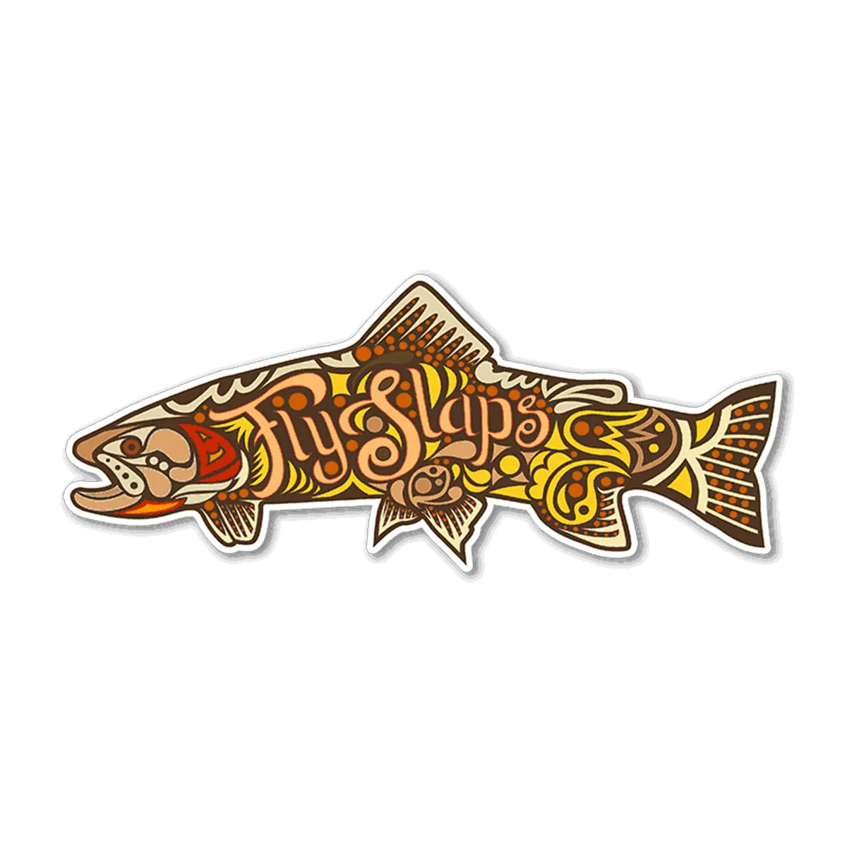 FlySlapsOrnamented Cutthroat Trout Sticker