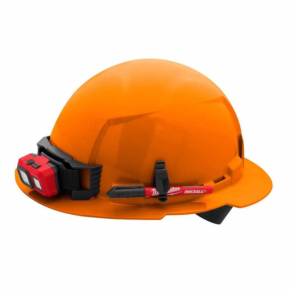 Milwaukee 48-73-1113 Orange Full Brim Hard Hat with 4PT Ratcheting Suspension – Type 1 Class E